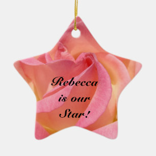 You are our Star! ornaments Pink Rose Autumn Heart