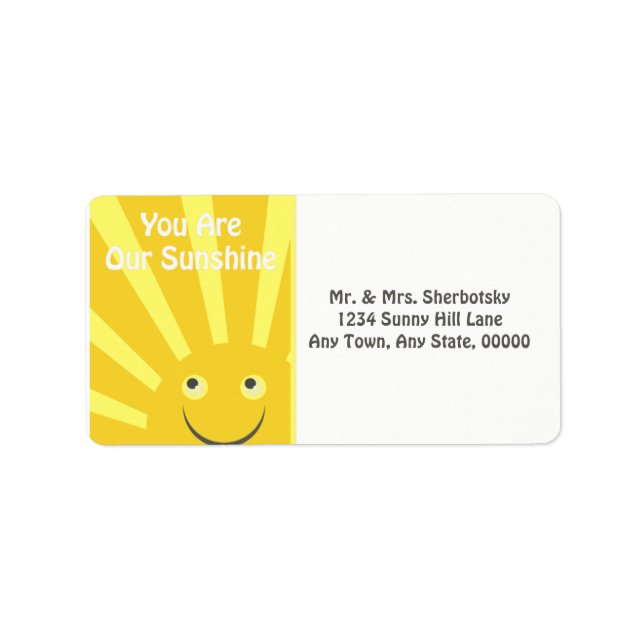 You Are Our Sunshine Label (Front)