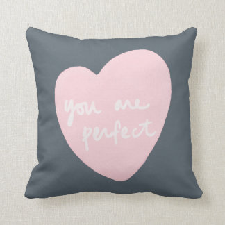 You Are Perfect Stormy Weather Pink And Blue Grey Throw Pillow