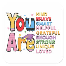 You Are Positive Affirmations Colourful 