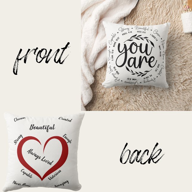 "You Are" Religious Inspirational Bible Verses Throw Pillow (Creator Uploaded)