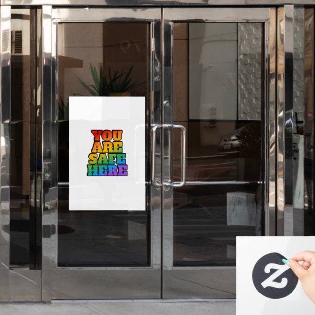 You Are Safe Here - LGBT Safe Space Window Cling (Office Door)
