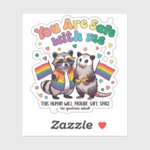 You Are Safe With Me LGBT Raccoon Animal 