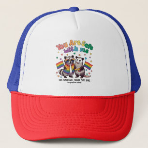 You Are Safe With Me LGBT Raccoon Animal Trucker Hat