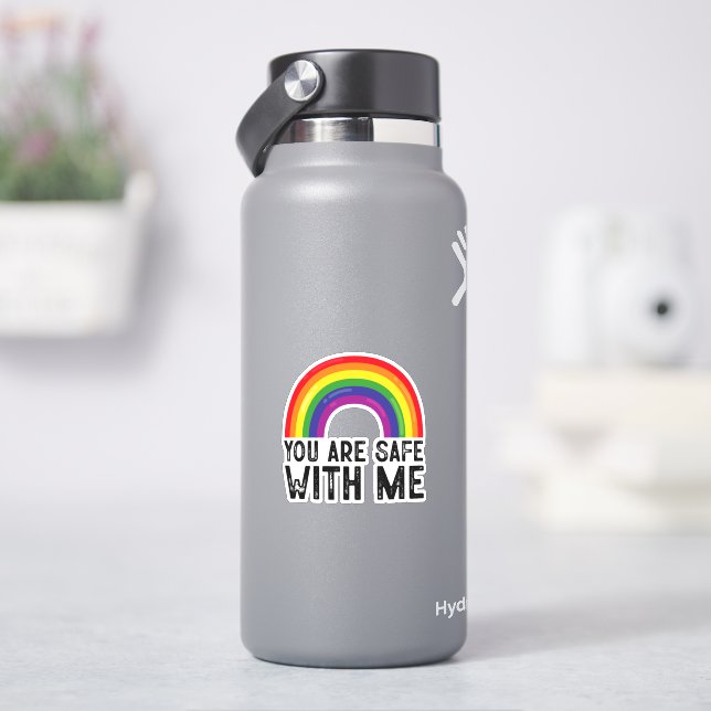 You Are Safe With Me LGBTQ Pride Month Rainbow  (HydroFlask)