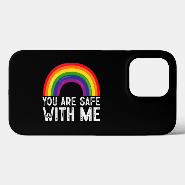 You Are Safe With Me LGBTQ Pride Month Rainbow  Case-Mate iPhone Case (Back (Horizontal))