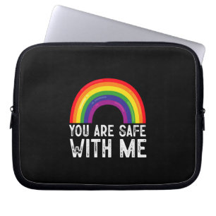 You Are Safe With Me LGBTQ Pride Month Rainbow  Laptop Sleeve