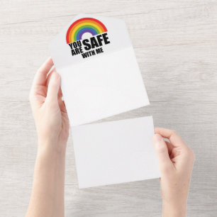 You Are Safe With Me LGBTQ Rainbow Pride  All In One Invitation