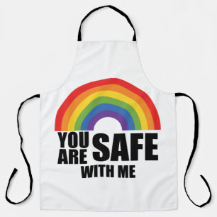You Are Safe With Me LGBTQ Rainbow Pride Apron