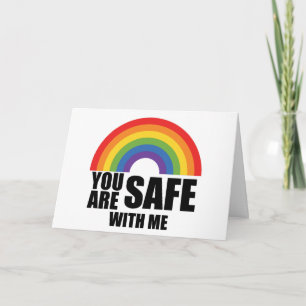 You Are Safe With Me LGBTQ Rainbow Pride Note Card
