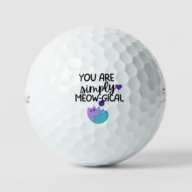 'You Are Simply Meow-gical' Cat Lovers Gift  Golf Balls (Front)