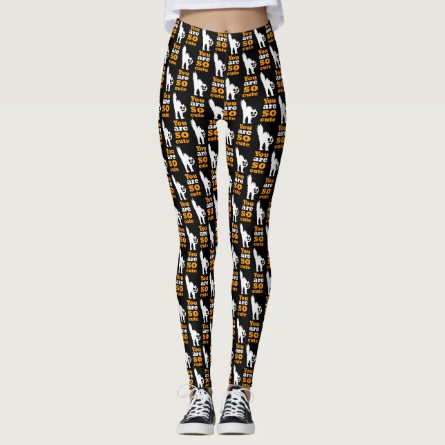 You are so cute frustred cat Case-Mate iPhone case Leggings (Front)