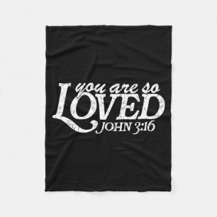 You Are So Loved Christian Verse Valentine's Day B Fleece Blanket