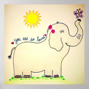 "You are so Loved" Elephant Poster