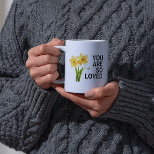 You Are So Loved Floral Christian Coffee Mug
