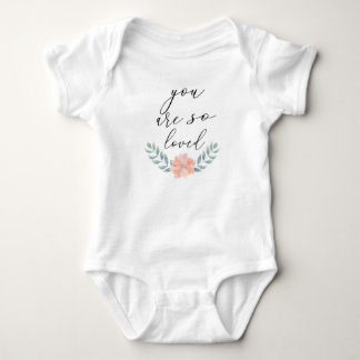 You Are So Loved Watercolor Floral Baby Bodysuit