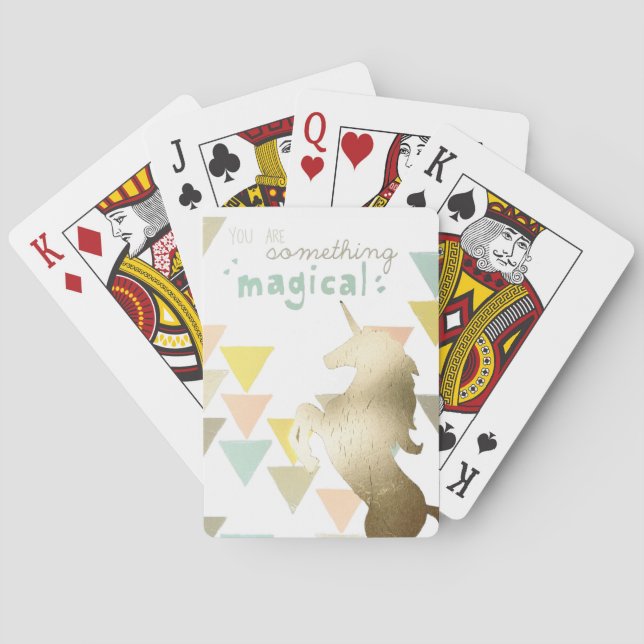 You Are Something Magical Gold Unicorn Playing Cards (Back)