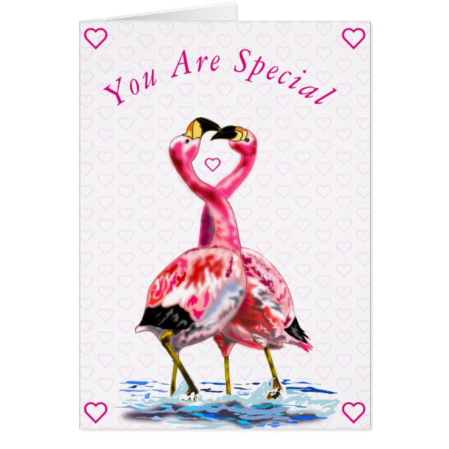 You Are Special Card Couple Pink Flamingos (Front)