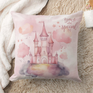 You are Special Palace in the Pink CloudBurp Cloth Throw Pillow