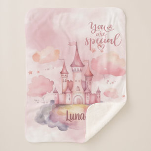 You are Special Palace on the Pink Cloud Sherpa Blanket