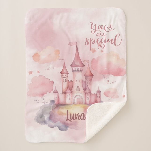 You are Special Palace on the Pink Cloud Sherpa Blanket (Front)