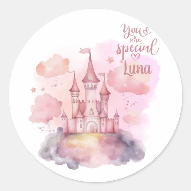 You are Special Palace Pink Cloud customizable Classic Round Sticker (Front)