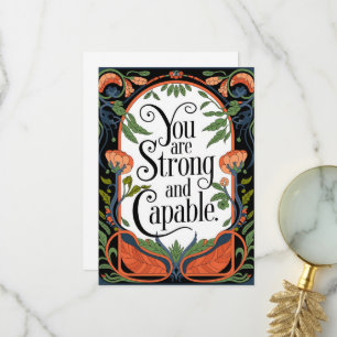 You Are Strong and Capable Inspirational Quote Thank You Card