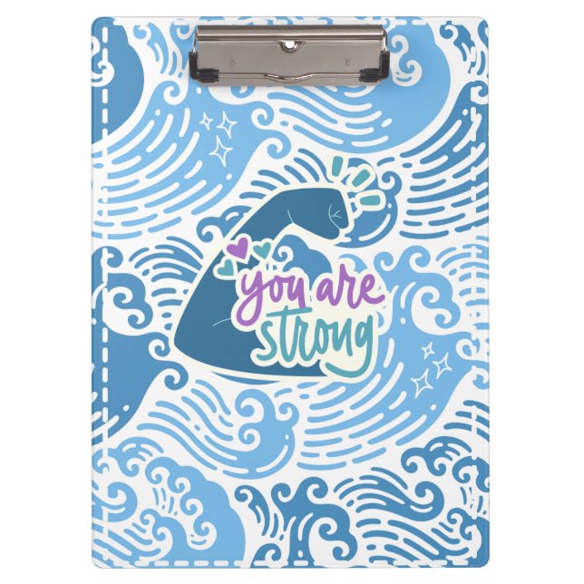 You Are Strong Ocean Themed Clipboard (Front)