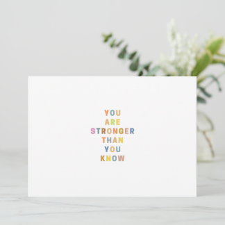 You are Stronger than You Know - Colourful Invitation