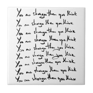 You are STRONGER than you think! quote Tile