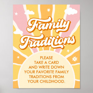 You are Sunshine Baby Shower Family Traditions Poster