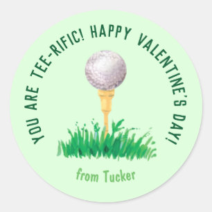 You Are Tee-rific Golf Valentine Sticker
