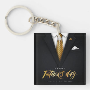 You Are the Best Dad Ever Black Gold Father's Day Keychain