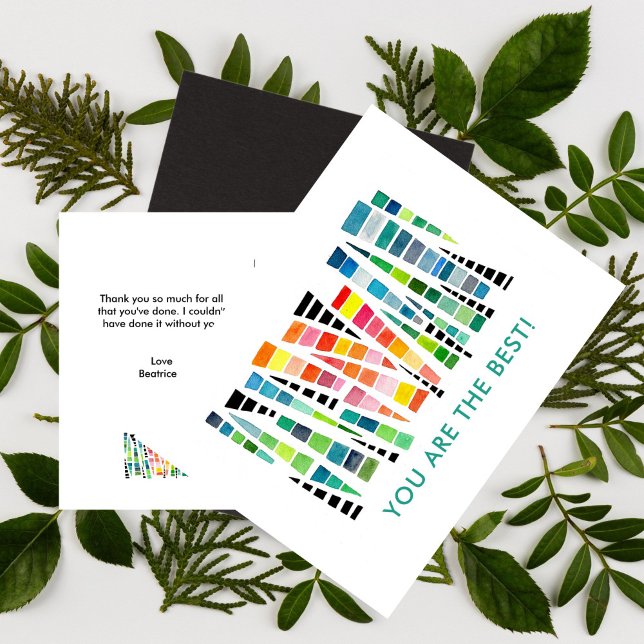 You are the Best Thank You Postcard (You are the best Watercolor friendship card)