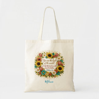 You Are the Light Personalized Christian Tote Bag