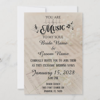 You are the Music to My Soul Wedding Invitations