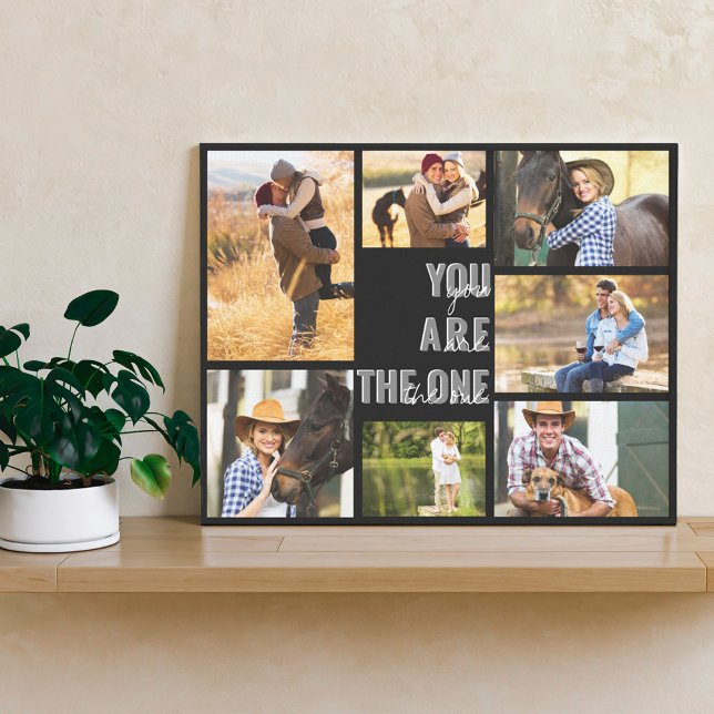 You are the One 7 Photo Collage Black Canvas Print (Creator Uploaded)