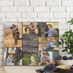You are the One 7 Photo Collage Rustic Wood Faux Canvas Print<br><div class="desc">Rustic photo collage faux canvas which you can personalize with 7 of your favourite photos. This country farmhouse wood effect design is lettered with the words "you are the one" in modern oversized print and casual script typography. The photo template is set up ready for you to add your pictures,...</div>
