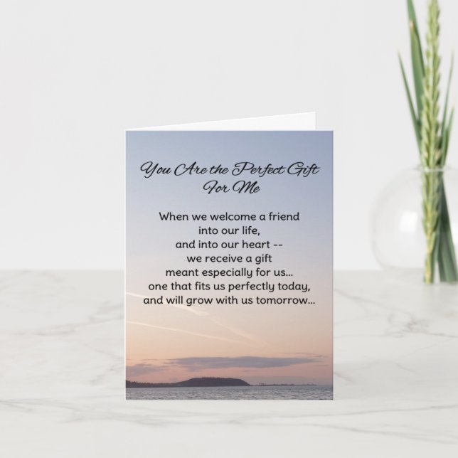 You Are the Perfect Gift For Me...Friendship Card (Front)