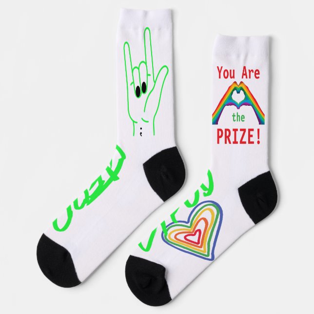 You are the Prize! Graphic Socks (Left)