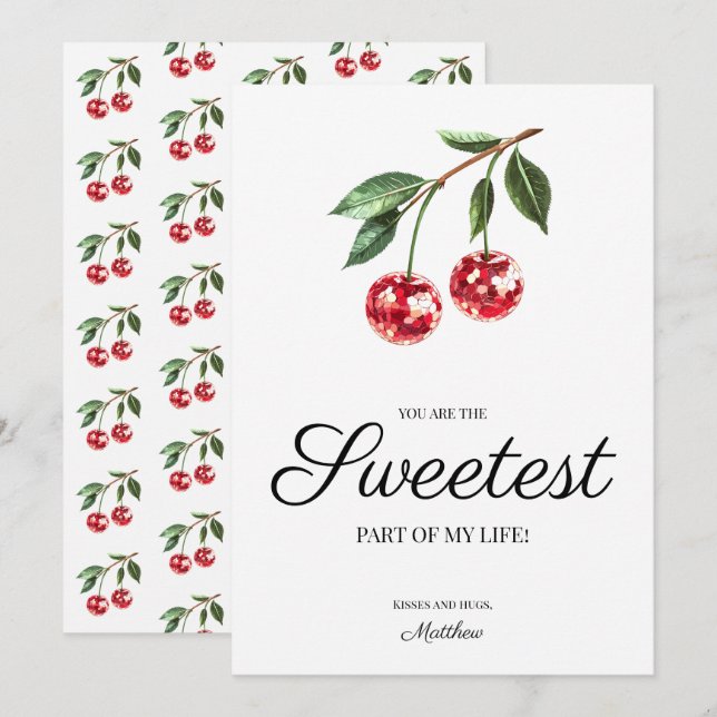 You Are the Sweetest Fruit Valentines Day for Her Holiday Card (Front/Back)