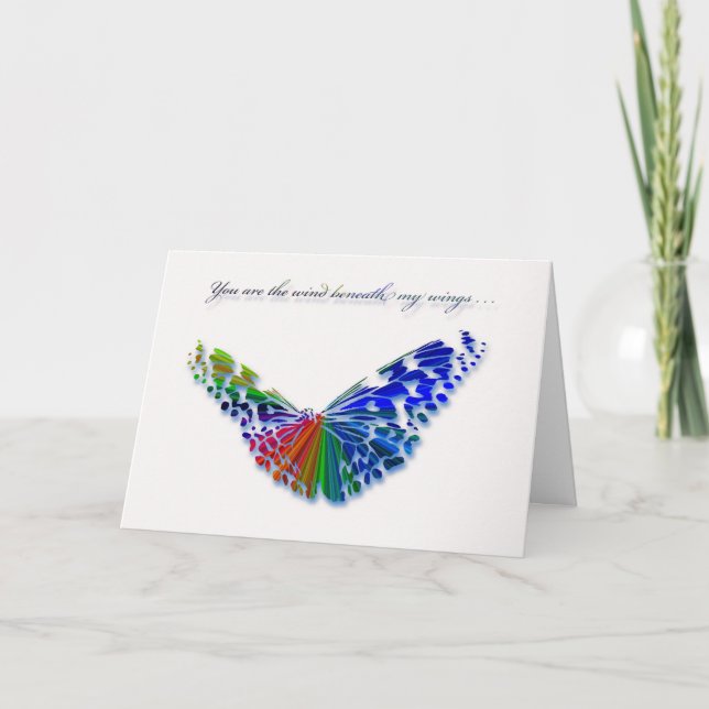 You are the wind beneath my wings . . . Butterfly Thank You Card (Front)