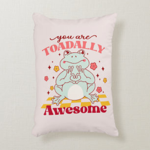 "You Are Toadally Awesome" Cute Frog Pun Accent Pillow