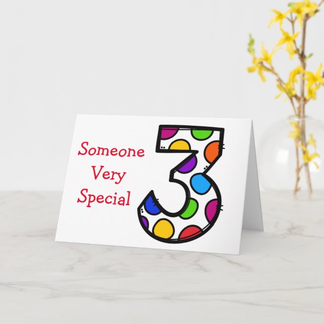 YOU ARE TURNING **3** BIRTHDAY CARD (Yellow Flower)