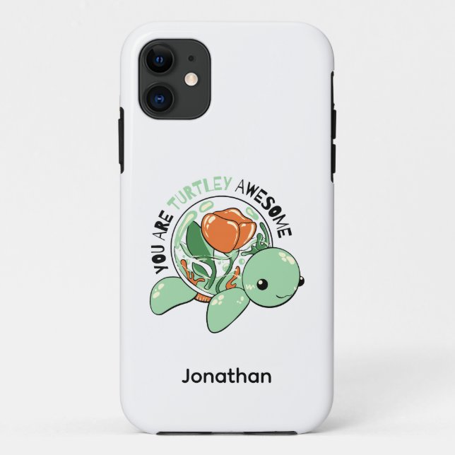 You Are Turtley Awesome Flower Succulent Turtle  Case-Mate iPhone Case (Back)