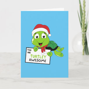 You Are Turtley Awesome Funny Turtle Puns Blue Card