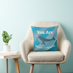 You Are Unique & Amazing Typography Throw Pillow