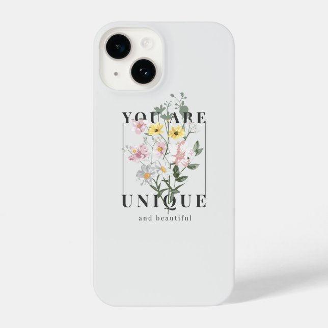 You are Unique Floral Slogan iPhone Case (Back)
