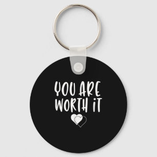 You Are Worth It Cute Motivational Women Hearts De Keychain