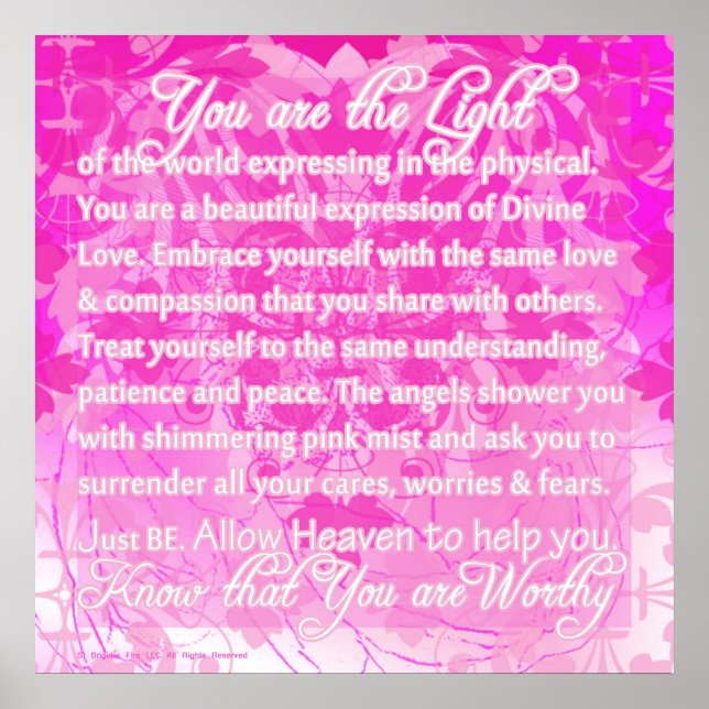 You are Worthy inspirational message from Divine Poster (Front)